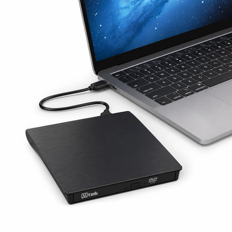 GRABADOR UTEK LECTOR EXTERNO CD/DVD DUAL USB USB-C RD12X - 3
