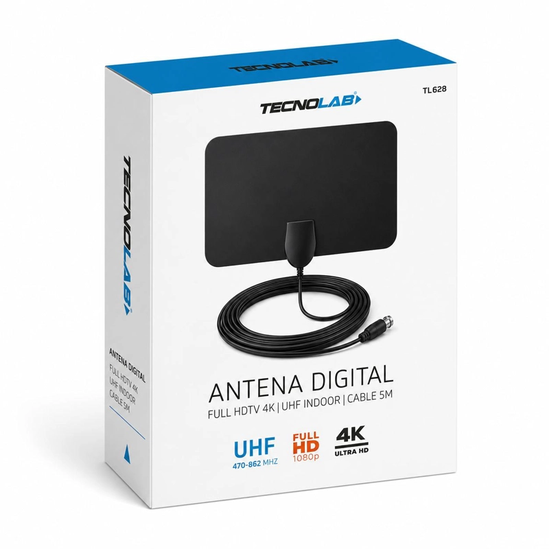 ANTENA TECNOLAB TL628 TV DIGITAL ULTRA HD 4K FHD ALTA GANANCIA - 6