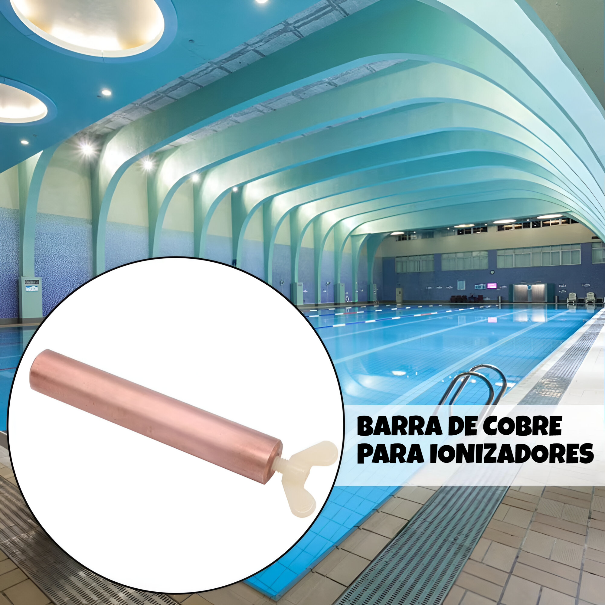 BARRA DE COBRE ÁNODO PARA IONIZADORES DE PISCINA COBRE - COBRE - TAMAÑO ÚNICO - 6