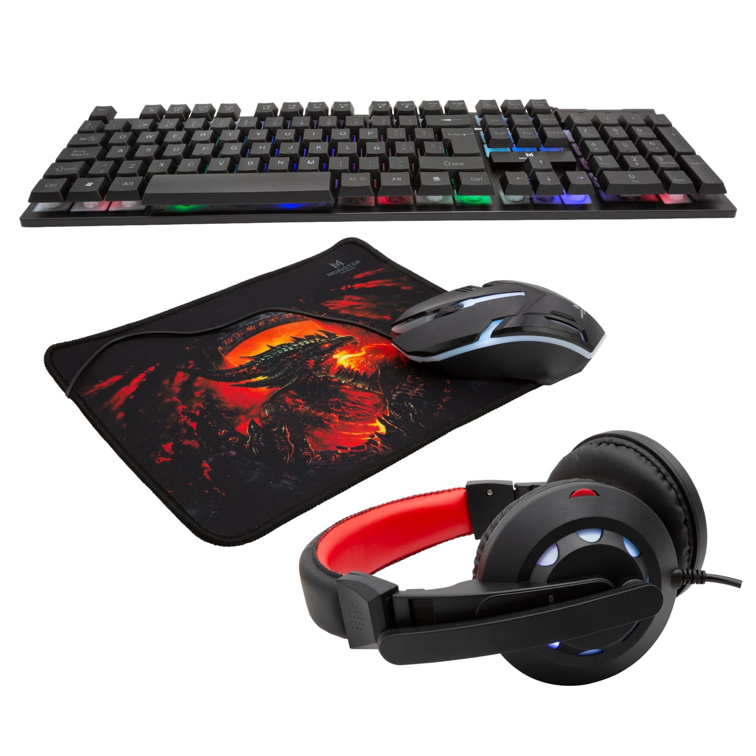 KIT PRO GAMER TECLADO RGB + MOUSE + AUDÍFONOS + PAD K4125 - 3