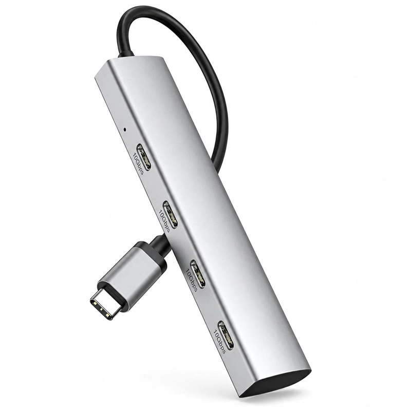 HUB USB-C 3.2 DE ALUMINIO CON 4 PUERTOS USB-C DE 10 GBPS - 1