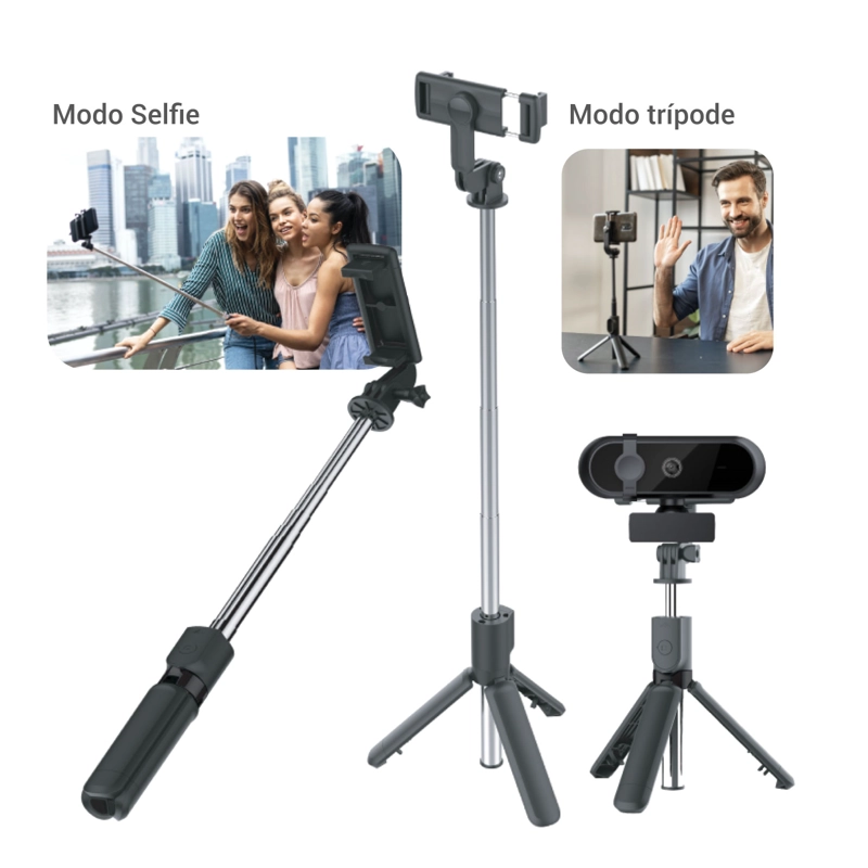 SOPORTE KIT SELFIE TRIPODE BLUETOOTH (4EN1) MULTIPROPOSITO - 6