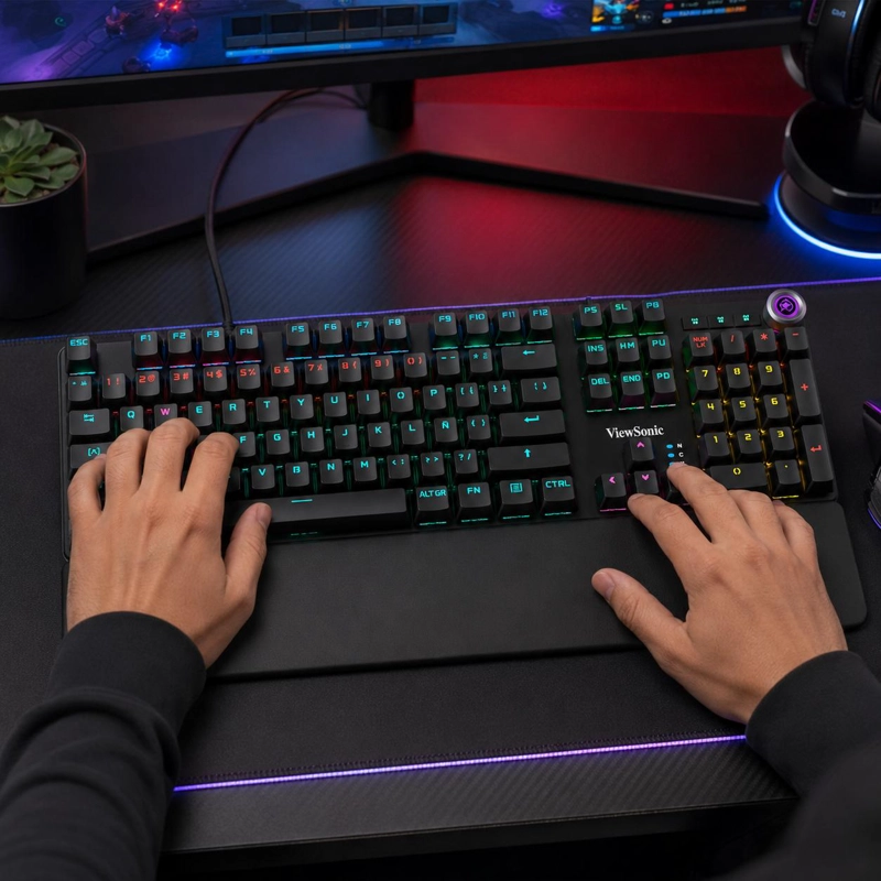 TECLADO MECANICO RGB CON APOYA MUÑECAS GAMER KU535 VIEWSONIC - 6