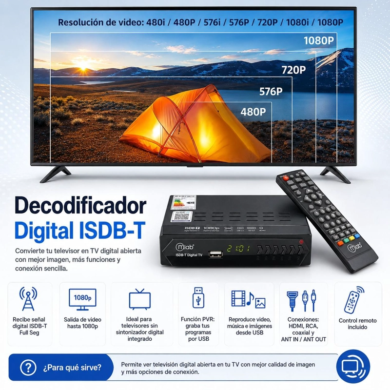 DECODIFICADOR DE SEÑAL DIGITAL PARA TV ISDB-T HIGH POWER - 4