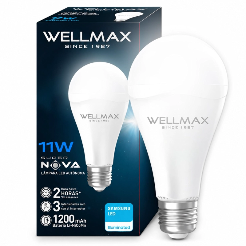 AMPOLLETA LED RECARGABLE 11W CON CHIP LED SAMSUNG SUPER NOVA - 1