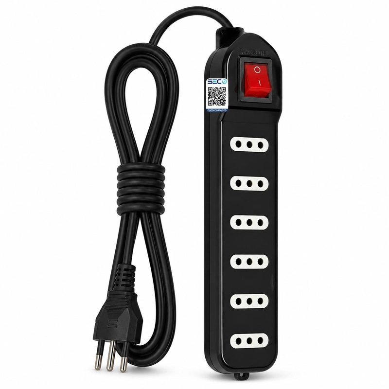 ALARGADOR DE 3MT CERTIFICADO 6 POS + SWITCH CORTA CORRIENTE - 1