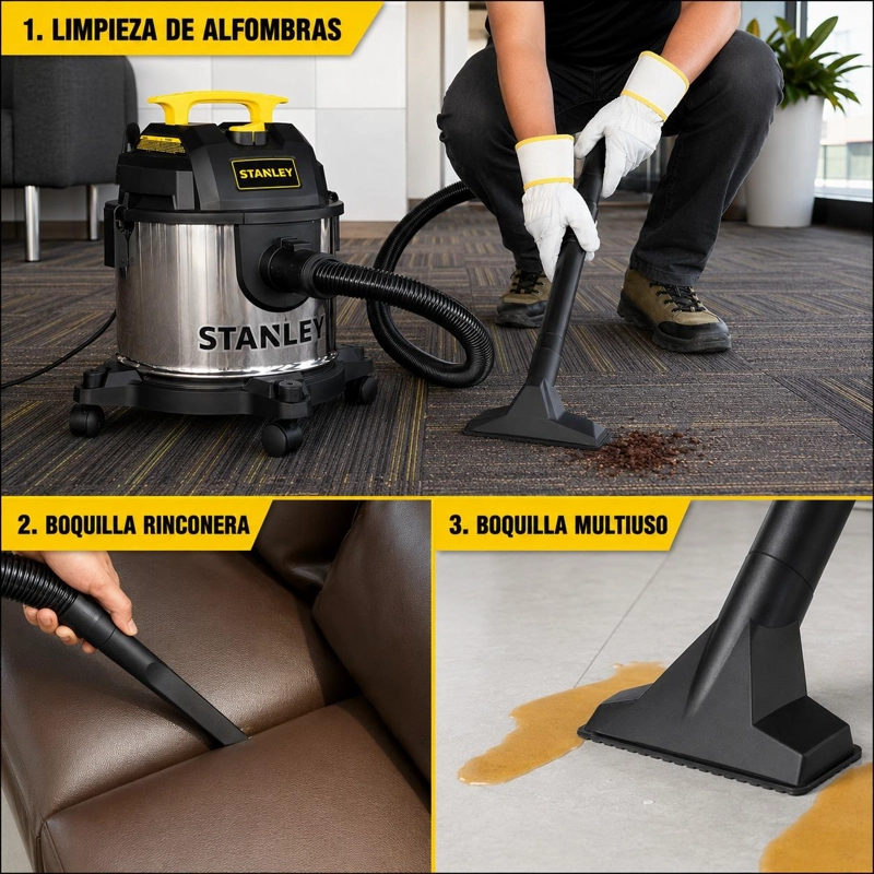 ASPIRADORA Y SOPLADORA INOX 15LT ASPIRA EN SECO Y HUMEDO - 4