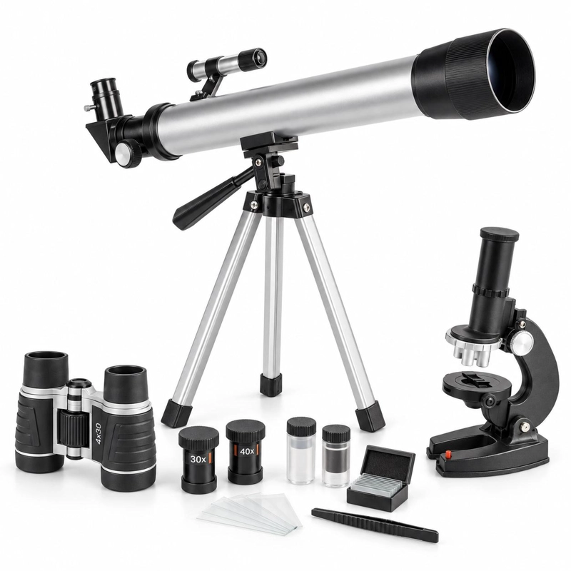 PACK TELESCOPIO MICROSCOPIO Y BINOCULARES VIVITAR - 5