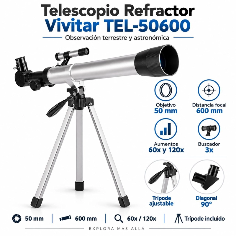 PACK TELESCOPIO MICROSCOPIO Y BINOCULARES VIVITAR - 7
