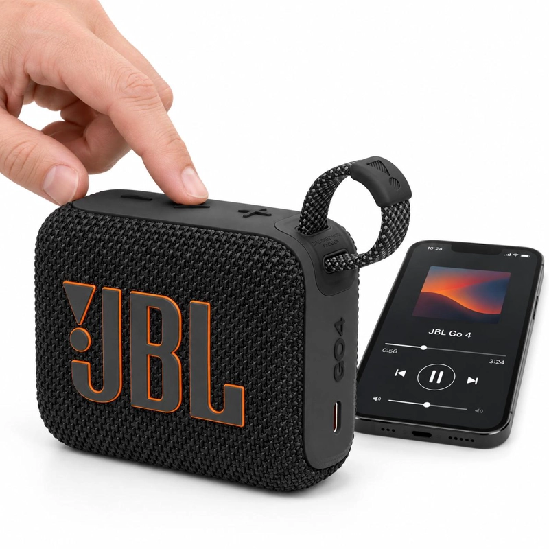 PARLANTE PORTATIL JBL GO 4 BLACK BLUETOOTH 5 WATERPROOF IP67 - 6
