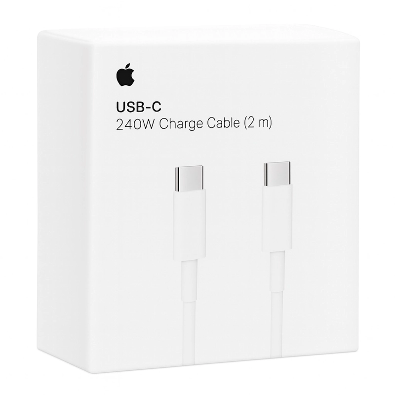 CABLE USB-C A USB-C APPLE 240W HIGH POWER WHITE 2MT ORIGINAL - 1