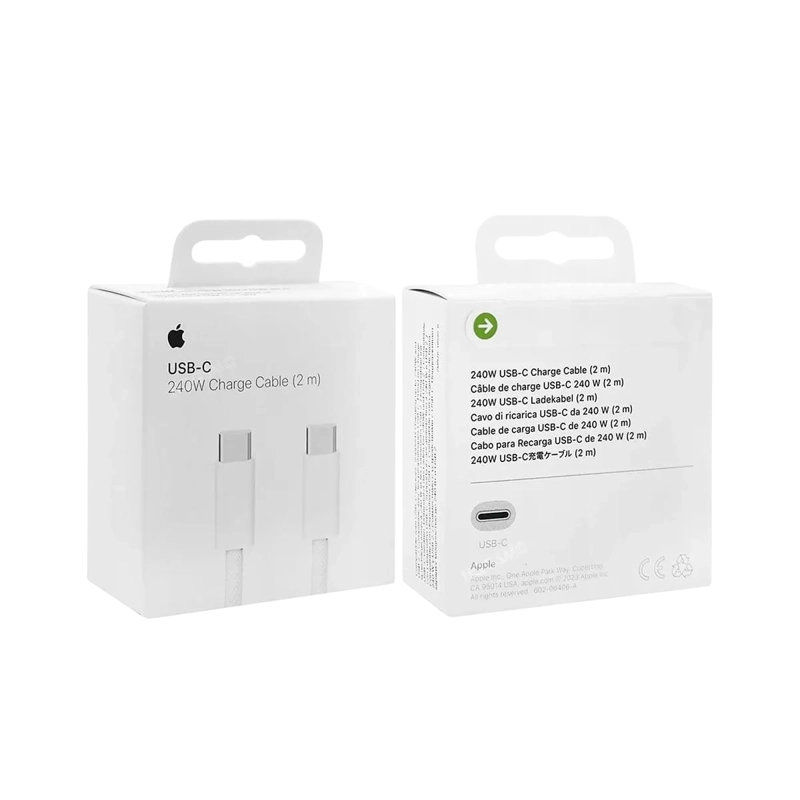 CABLE USB-C A USB-C APPLE 240W HIGH POWER WHITE 2MT ORIGINAL - 5
