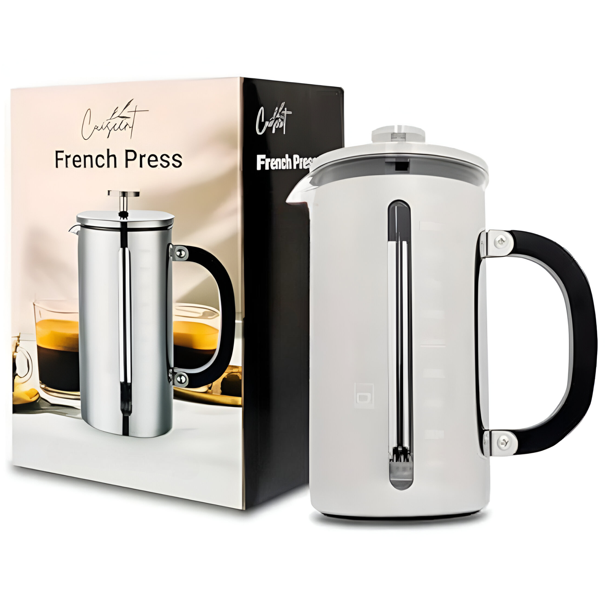 CAFETERA FRANCESA PREMIUM DE ACERO INOXIDABLE CUISCENT 1LT - 6
