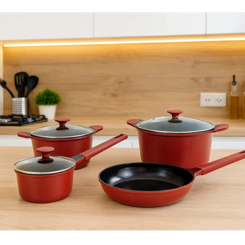 PACK BATERIA DE COCINA PROFESIONAL KW MARBLE ALUMINIO CHERRY - 2