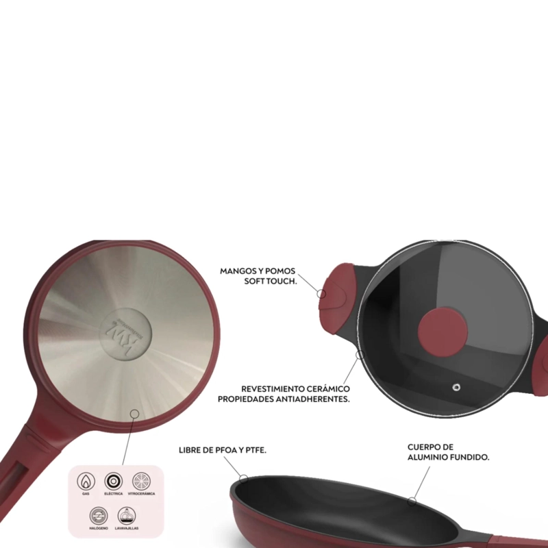 PACK BATERIA DE COCINA PROFESIONAL KW MARBLE ALUMINIO CHERRY - 3