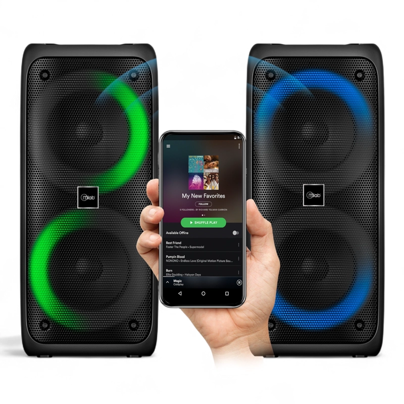 PARLANTE PORTATIL BLUETOOTH 5 TWS RGB FUNKY FLAMING 20 RMS - 4