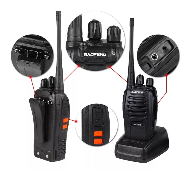 KIT DE RADIOS INTERCOMUNICADORES WALKIE TALKIE 16 CANALES BF - 7