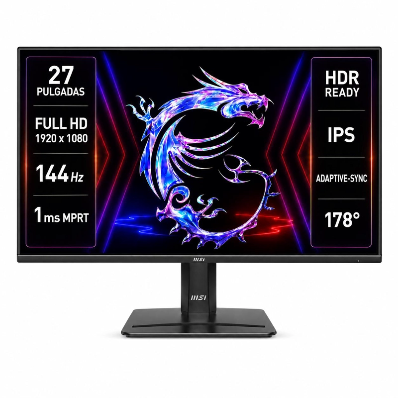MONITOR GAMER MSI PRO 27' FULL HD 144HZ+ HDR ULTRA LIGHT IPS - 1