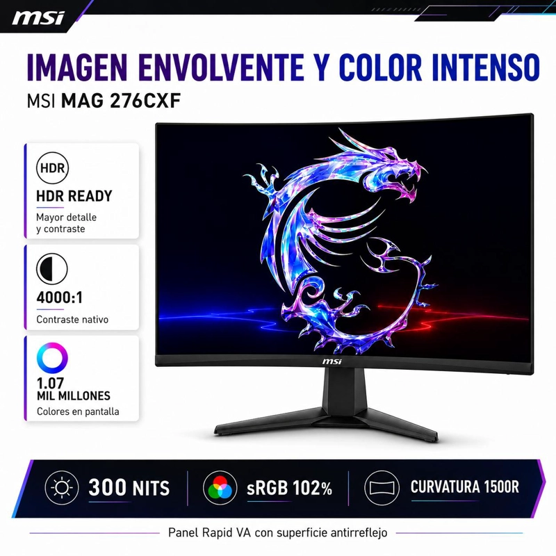 MONITOR GAMER MSI 27' FULL HD 280HZ+ HDR ULTRA FLAT IPS 1MS - 7