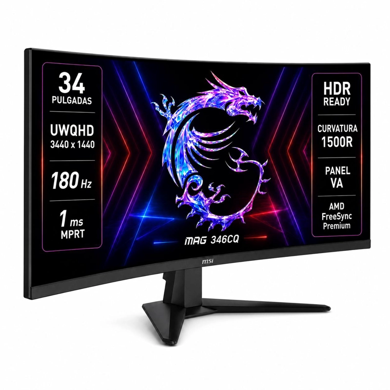 MONITOR GAMER MSI 34' CURVO 180HZ ULTRA FLAT 1MS 3440X1440PX - 2