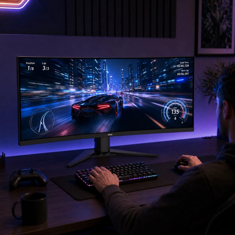 MONITOR GAMER MSI 34' CURVO 180HZ ULTRA FLAT 1MS 3440X1440PX - 9
