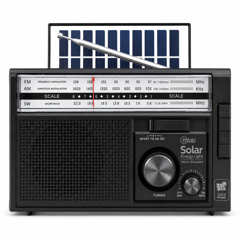 RADIO AM/ FM/ SW/ BT RECARGABLE USB-C + CARGA SOLAR & PILAS - 2