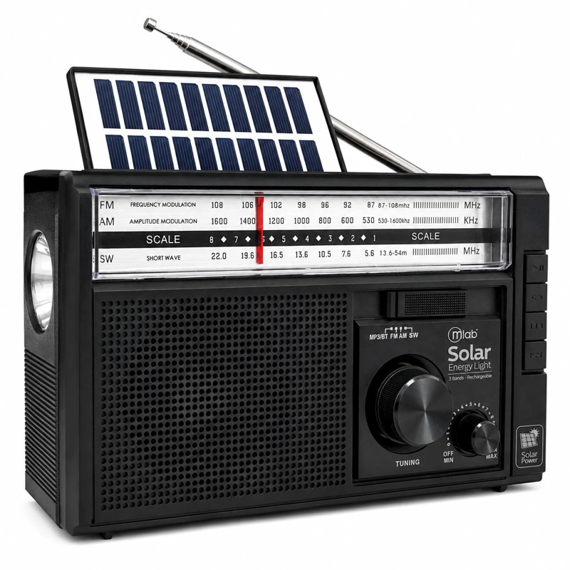 RADIO AM/ FM/ SW/ BT RECARGABLE USB-C + CARGA SOLAR & PILAS - 4