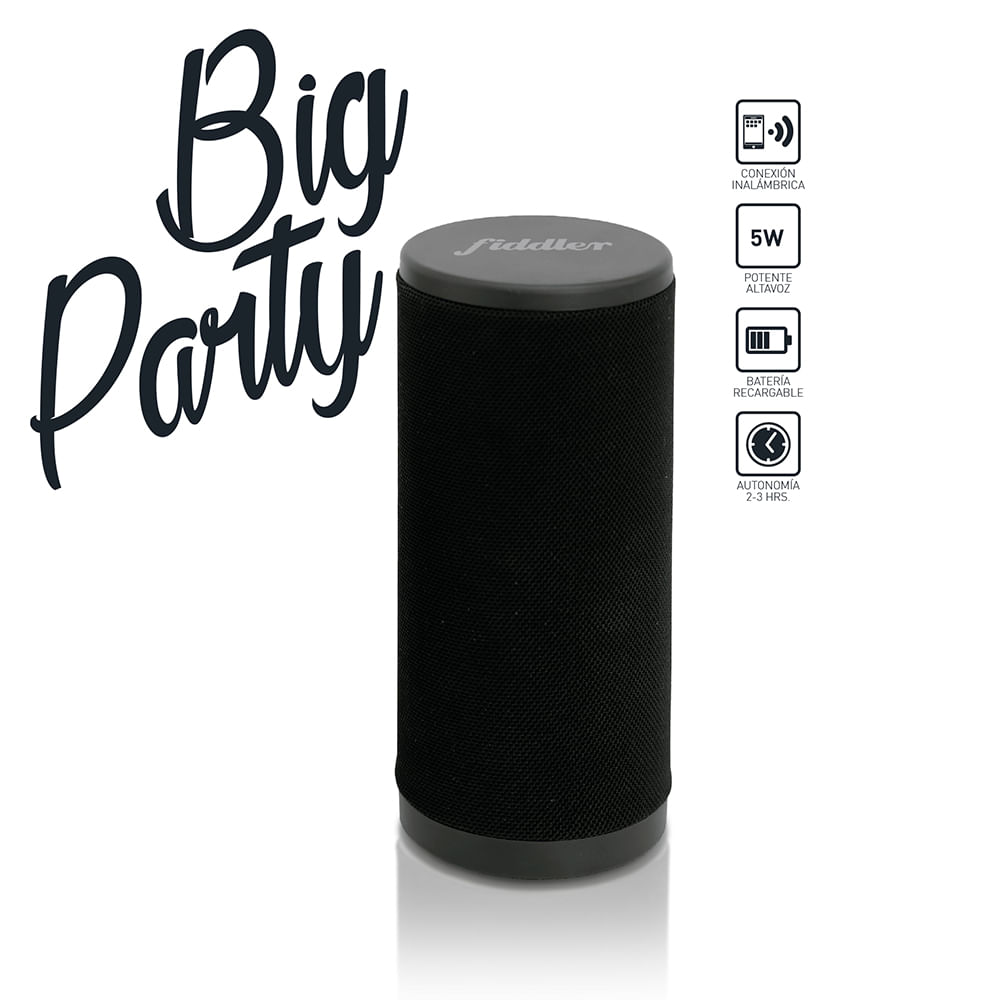 PARLANTE INALAMBRICO PORTATIL BIG PARTY BLUETOOTH 5W BLACK - 3