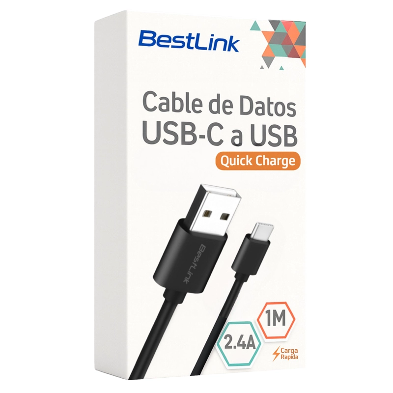CABLE DE DATOS USB A USB-C 1MT PARA ANDROID AUTO Y  CARPLAY - 8