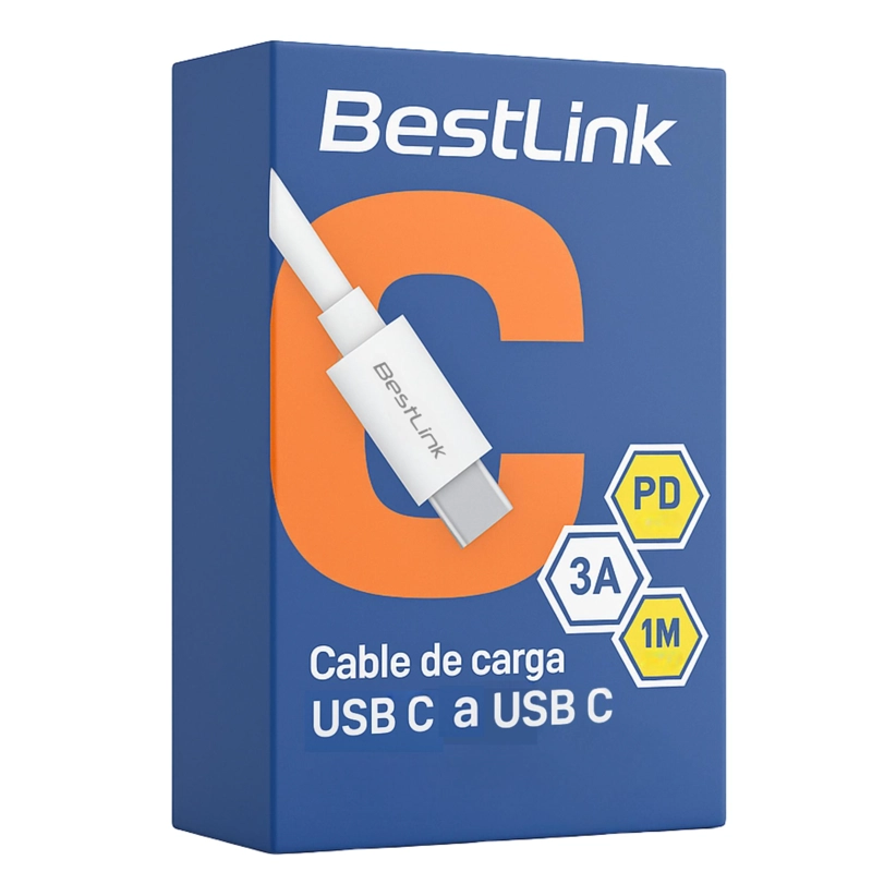 CABLE USB-C A USB-C COMPATIBLE CON CARPLAY- ANDROID AUTO PD3 - 1