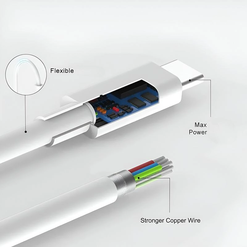 CABLE USB-C A USB-C COMPATIBLE CON CARPLAY- ANDROID AUTO PD3 - 6