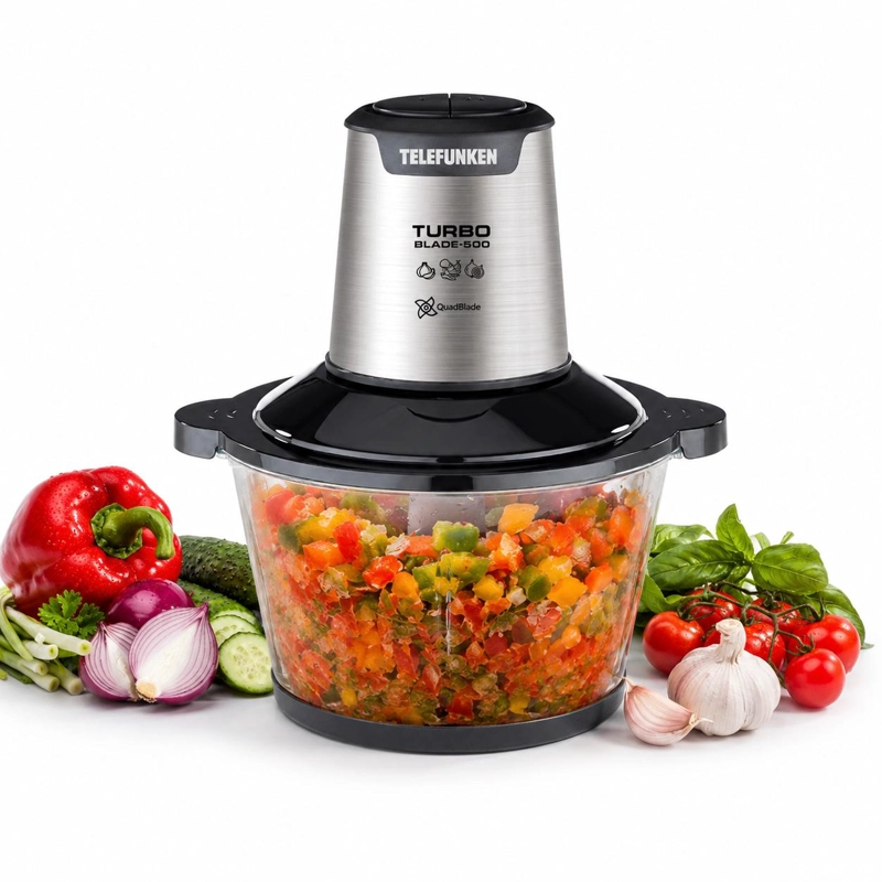 PICADORA DE ALIMENTOS TURBO BLADE 600W BOWL VIDRIO 1.5 LT - 1