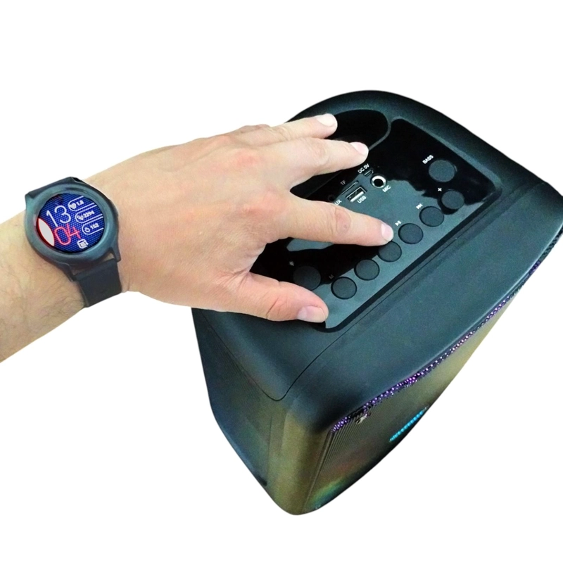 PARLANTE BLUETOOTH FLAMING LIGHT FLOW 8' RGB  20W RMS C/ MIC - 3