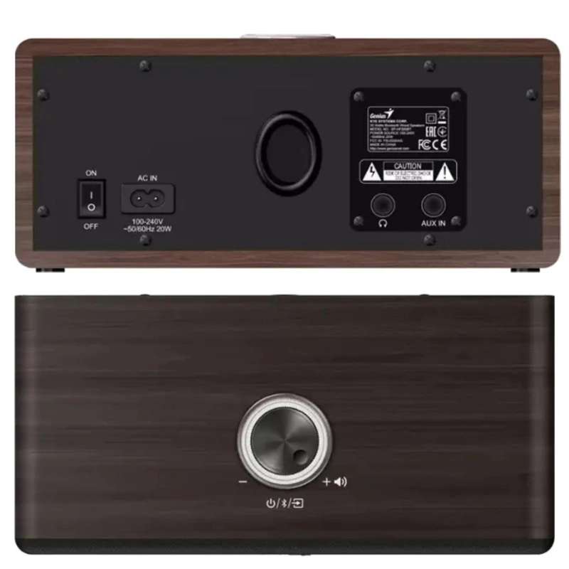 PARLANTE GENIUS DARK BROWN ELEGANT 20W RMS BLUETOOTH HF505BT - 5