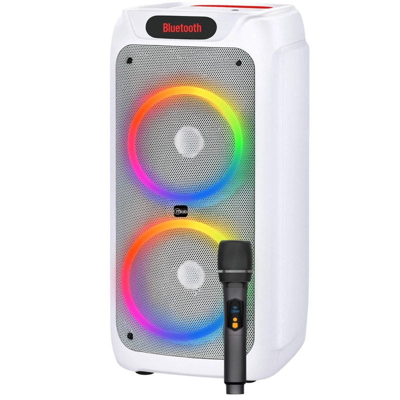 PARLANTE KARAOKE FLAMING BIG BASS DUAL 8' MICWIRELESS 60WRMS - 1