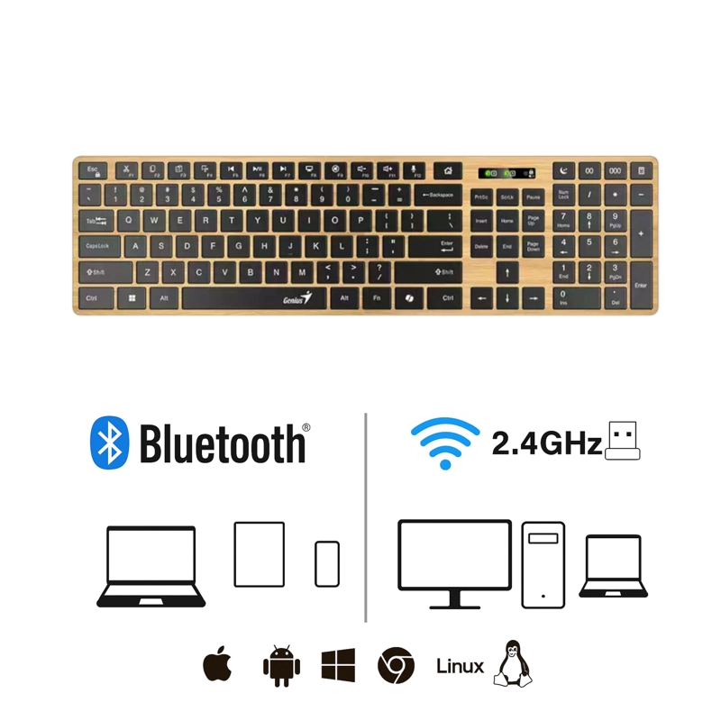 TECLADO DUAL WIRELESS BLUETOOTH + USB 2G SLIMSTAR COPILOT AI - 3