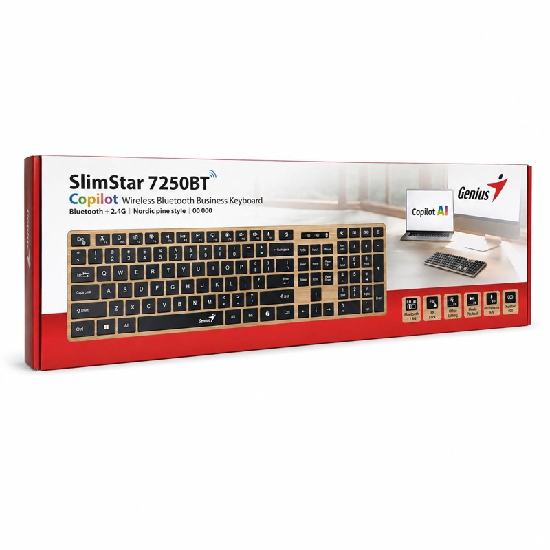 TECLADO DUAL WIRELESS BLUETOOTH + USB 2G SLIMSTAR COPILOT AI - 8