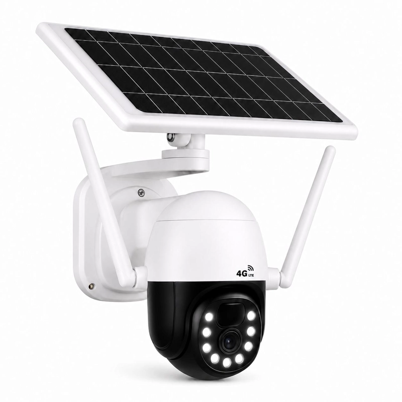CAMARA DE SEGURIDAD SOLAR AUTONOMA ROBOTICA 360° 4G LTE  3MP - 4