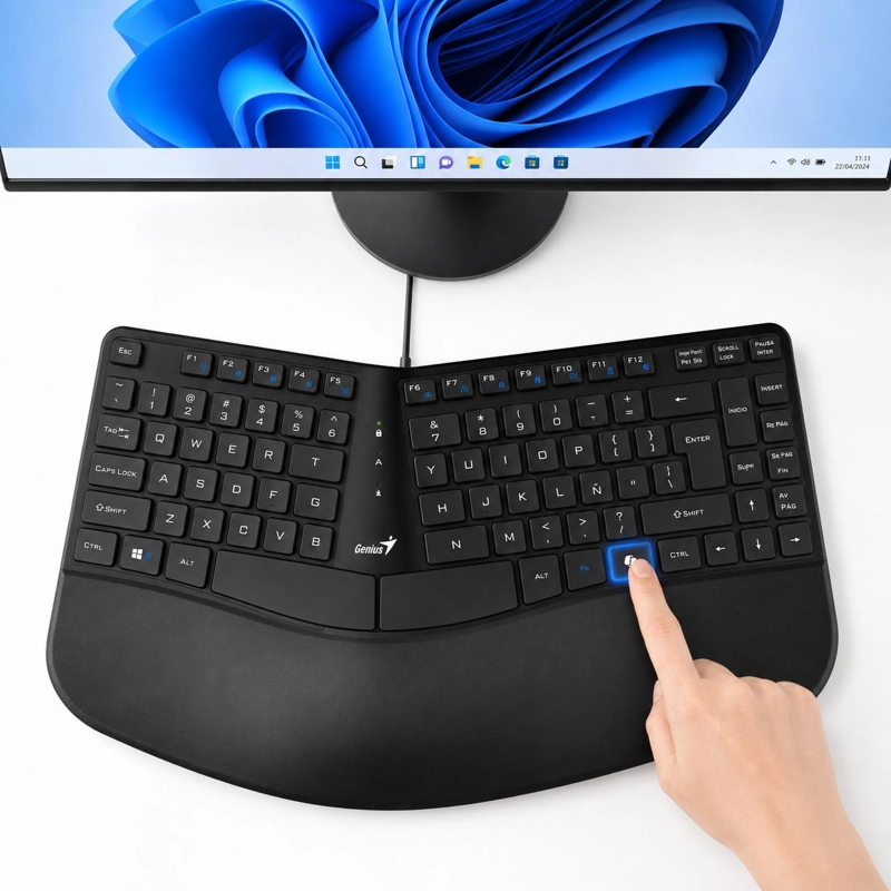 TECLADO ERGONOMICO CON APOYA MUÑECAS ENTERPRISE COPILOT AI - 4