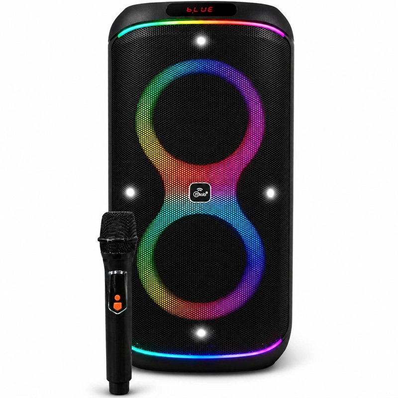 PARLANTE KARAOKE 6' FLAMING PARTY BASS BLACK MICWIRELESS 45W - 5