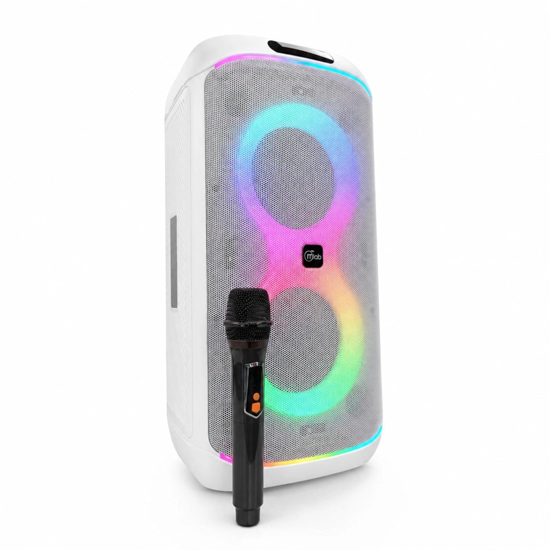 PARLANTE KARAOKE 6' FLAMING PARTY BASS WHITE MICWIRELESS 45W - 2