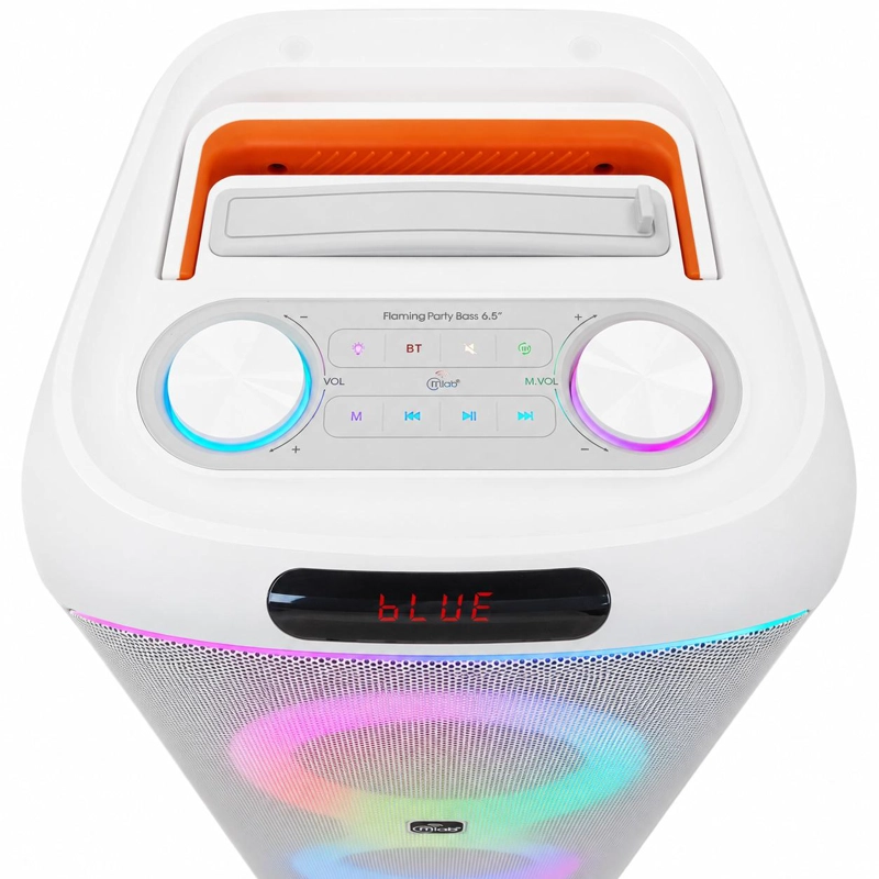 PARLANTE KARAOKE 6' FLAMING PARTY BASS WHITE MICWIRELESS 45W - 3