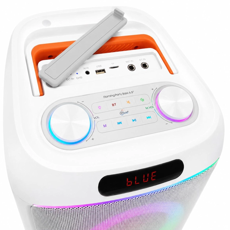 PARLANTE KARAOKE 6' FLAMING PARTY BASS WHITE MICWIRELESS 45W - 4