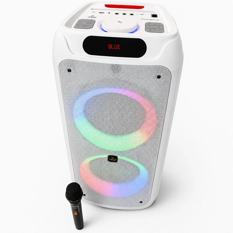 PARLANTE KARAOKE 10' FLAMING POWERBASS MICWIRELESS 75W WHITE EDITION TWS BLUETOOTH - 5