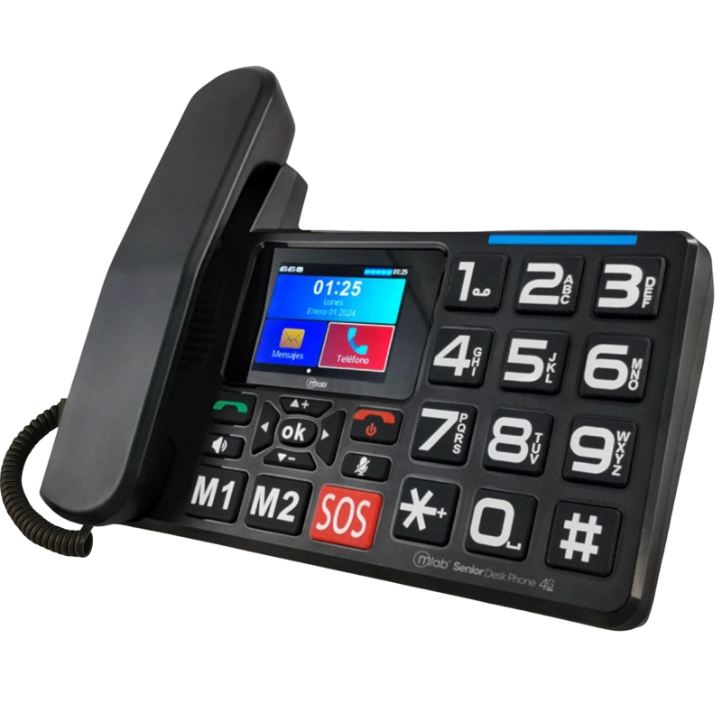 TELE FONO SENIOR DE MESA 4G LTE CON PANTALLA Y BOTON S O S - 1