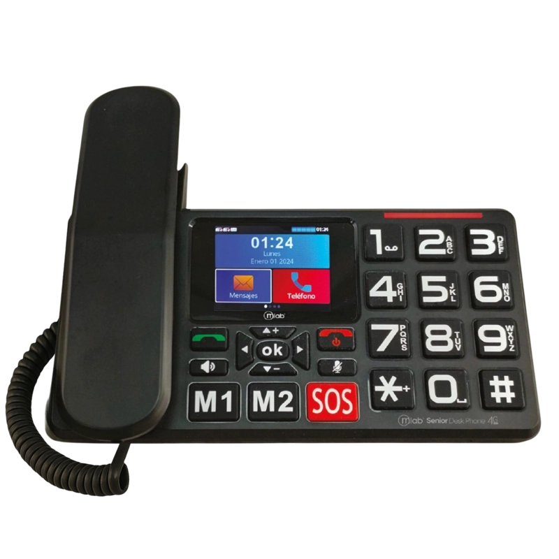 TELE FONO SENIOR DE MESA 4G LTE CON PANTALLA Y BOTON S O S - 2