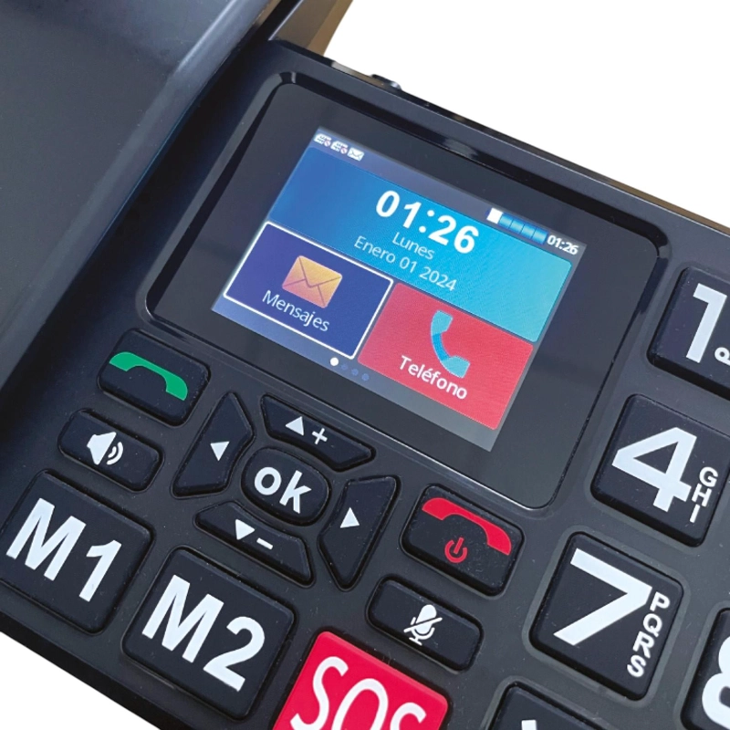 TELE FONO SENIOR DE MESA 4G LTE CON PANTALLA Y BOTON S O S - 3