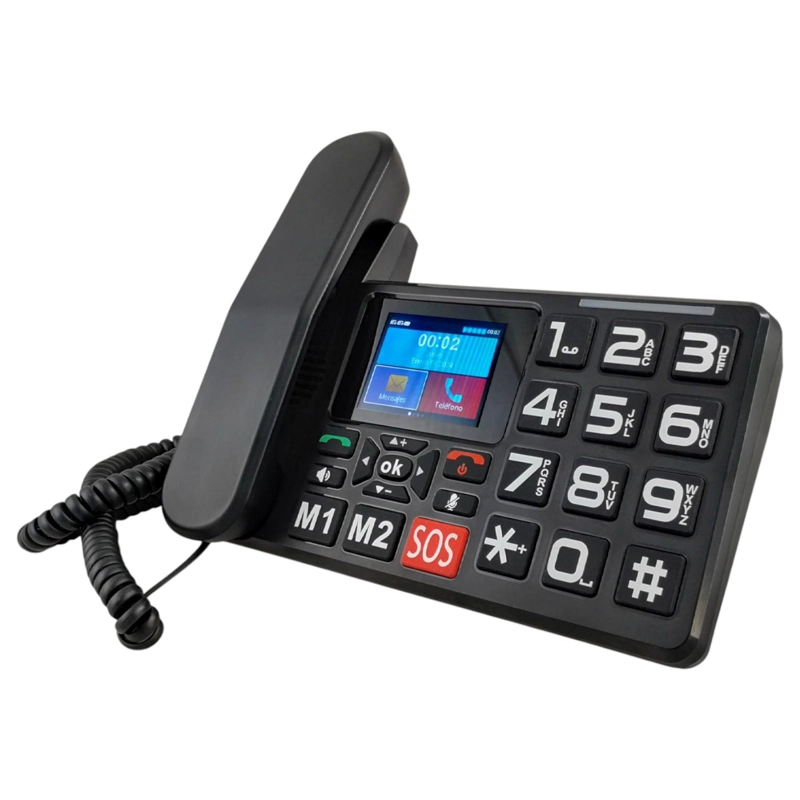 TELE FONO SENIOR DE MESA 4G LTE CON PANTALLA Y BOTON S O S - 7