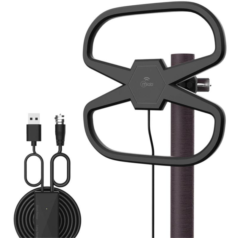 ANTENA DE TV DIGITAL HDTV AMPLIFICADA 32DBI / 10MT / EXT-INT - 5