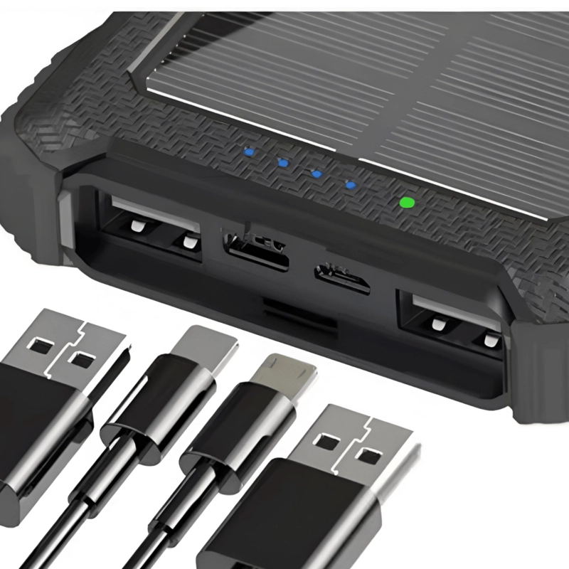POWERBANK SOLAR OUTDOOR MULTIPUERTOS 10000MAH CARGA RAPIDA - 7